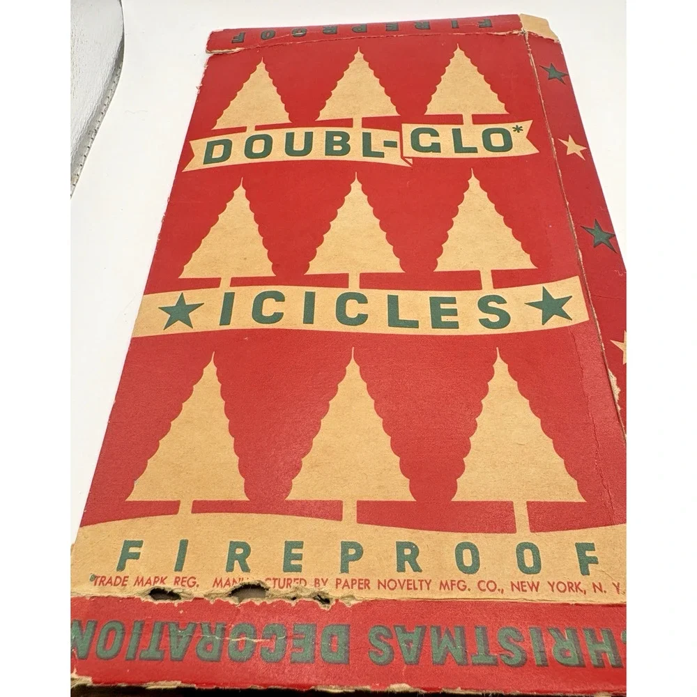 Vintage 1950’S Double-Glo Fireproof Icicles Silver Tinsel Ribbon Christmas Decor